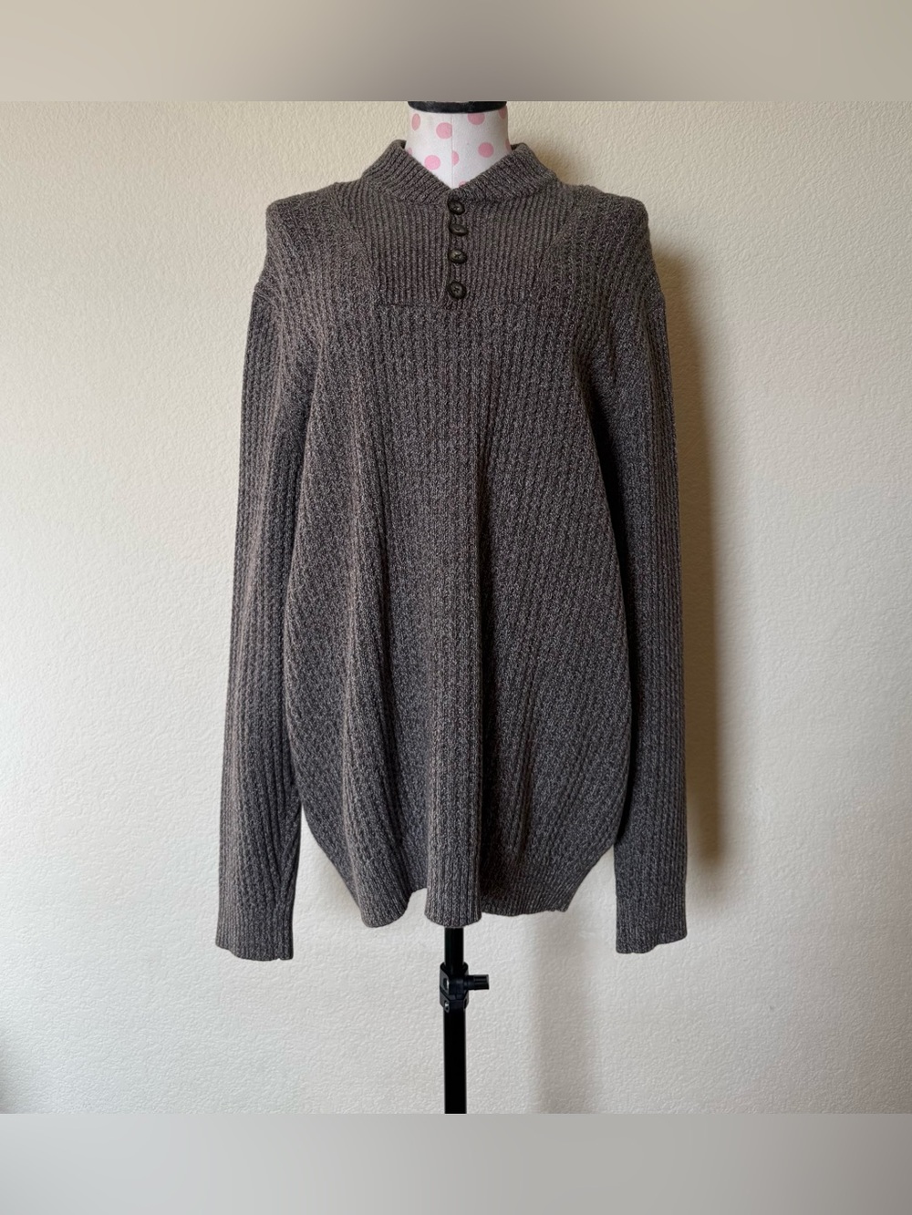 Eddie Bauer Men's Brown 100% Cotton Sweater
